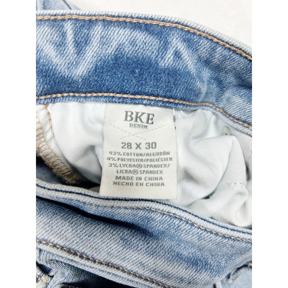 BKE Payton Mid Rise Skinny Jeans Light Wash Raw Hem 28x30 Womens Light Blue - Picture 8 of 12